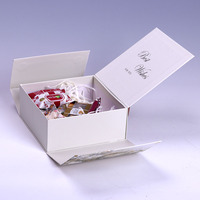Boîte cadeau en carton rigide personnalisée, emballage vide, double porte, fermeture magnétique avec poignée, pour mariage, anniversaire, cadeaux d'affaires