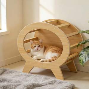 Maison pour <span class=keywords><strong>chat</strong></span> <span class=keywords><strong>en</strong></span> bois <span class=keywords><strong>de</strong></span> pin - Abri pour chats, <span class=keywords><strong>cabane</strong></span> pour animaux <span class=keywords><strong>de</strong></span> compagnie <span class=keywords><strong>en</strong></span> bois massif <span class=keywords><strong>en</strong></span> <span class=keywords><strong>forme</strong></span> <span class=keywords><strong>de</strong></span> télévision surélevée pour chats, poulets, cochons d'Inde. Résistant aux intempéries. - Product Image 6