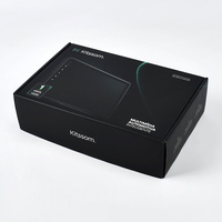 Boîtes d'expédition en carton ondulé noir mat personnalisées en gros avec logo en relief UV, emballage pour vêtements, boîte à courrier en papier