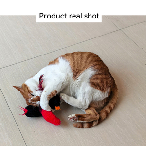 Sıcak kırmızı kuş kedi oyuncaklar dokunmatik aktif çırparak kanatları Sparrow interaktif akıllı kedi oyuncaklar USB Pet ürünleri - Product Image 3