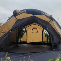 Tente tunnel de camping extérieure personnalisée, auvent deux-en-un, portable, 3000 mm+, imperméable, coupe-vent, quatre saisons, polyester double couche