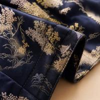Tissu Jacquard en Soie de Mûrier Pure 100% Grade 6A, Motif Floral Printanier Écologique, 3 Trames, Brocart Shu, Largeur 54/55 pouces