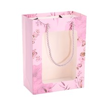Tas Kertas Kustom Ivory Board High-End, Tas Bunga Segar Persegi Kreatif, Hadiah Ulang Tahun Liburan, Sablon