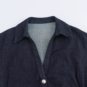 GX11271 abbigliamento estivo moda 2025 Boutique Sexy manica corta con scollo a V <span class=keywords><strong>abito</strong></span> <span class=keywords><strong>lungo</strong></span> in Denim eleganti <span class=keywords><strong>Jeans</strong></span> abiti lunghi Casual - Product Image 5