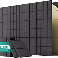 Panel Peredam Suara Felt Berdensitas Tinggi dengan Alur Persegi 30*30cm, Serat Poliester, untuk Studio, Kantor, KTV (Ready Stock)