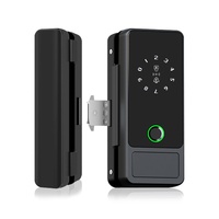 Serrure de porte intelligente en verre GL10, déverrouillage par clé, contrôle via l'application Tuya, reconnaissance d'empreintes digitales, accès par carte, entrée par code, loquet réversible