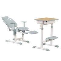 Ensemble de bureau d'étude et de chaise de pause déjeuner réglables en bois pour enfants Nuoerle, pour les élèves du primaire et du secondaire