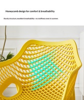 Chaise de salle à manger légère, imperméable, empilable, avec dossier en maille alvéolée, en résine, pour la cuisine, usage quotidien, style victorien moderne et élégant