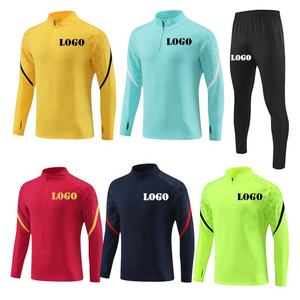 بدلة تدريبات بتصميم جديد يمكنك وضع شعارك عليها للرجال من البوليستر بأكمام طويلة لتدريبات كرة القدم سترة تُصمم حسب الطلب لفريق كرة القدم - Product Image 1