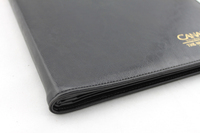 Pochettes de menu de restaurant de luxe en cuir PU premium avec pages transparentes, option logo personnalisé, dossier de présentation, impression sérigraphique/UV