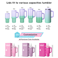 Gobelet isotherme en acier inoxydable de 40 oz avec poignée, impression de logo personnalisé, cadeau, tasse de voyage avec couvercle à paille coulissante