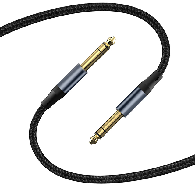 High Quality 6.5 mm Male Aluminum Braided Music Cable Audio for Mobile Phones Brand New