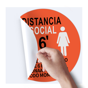Pegatinas de advertencia para suelos personalizadas, antideslizantes, de precaución, para suelos mojados, autoadhesivas, de vinilo, para distanciamiento social, etiquetas de advertencia de seguridad para suelos. - Product Image 2
