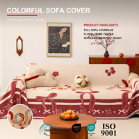 Selimut Sofa Enam Warna Motif Bunga Burgundy Gading dengan Rumbai untuk Dekorasi Pernikahan, Hadiah, Ritel, dan Koleksi Rumah Butik