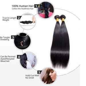 Mechones de pelo humano de doble trama, pelo brasileño ombré con Banda Azul y cierre, pelo indio Virgen sin procesar, vendedor de cabello de la India - Product Image 3