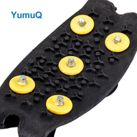 YumuQ 24 pointes anti-dérapant en acier inoxydable escalade glace neige poignées pointes Crampons Chaussures Montagnes