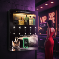 Mini distributeur mural métallique personnalisé avec lecteur de cartes, Wi-Fi et intégration TPV pour bars à parfums/colognes