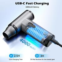 Kipas Mini Motor Brushless 110.000 RPM, Peniup Debu Portabel Kecil, Layar Digital LED, 2-in-1 Tiup & Pompa, Bahan Aluminium Alloy