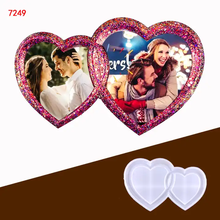 7249 heart shape resin photo frame