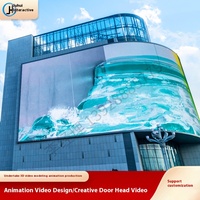 Gran pantalla LED P3 para exteriores a simple vista 3D animación fuente de vídeo contenido imagen holográfica IP65 SDK material de publicidad al aire libre