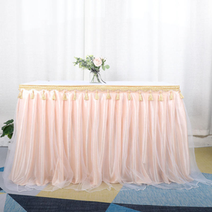 Vente en gros de jupe de table de mariage réutilisable en polyester nappe élégante pour banquets hôtels événements décorations pour la maison - Product Image 4