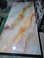 Conception personnalisée imprimée en 3D flexible Panneau mural en PVC PET hautement brillant Feuille de marbre UV
