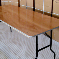 6ft 72'' 8ft 96'' Rechteckiger Klappbarer Outdoor-Esstisch aus Sperrholz für Restaurants, Bankette, Hotels, Langlebiger Tisch für Veranstaltungen
