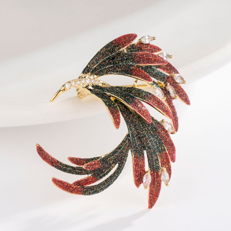 Gold Plated Olive Green  Fuchsia