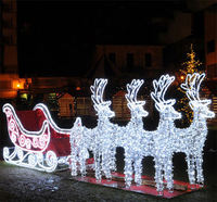 Traîneau acrylique du renne 3D avec les lumières menées pour la décoration de Noël de faveur de mariage