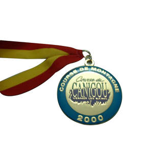 Medallas de metal deportivas personalizadas más vendidas Medallas Medallón deportivo Chapado en metal con cinta de cordón - Product Image 1