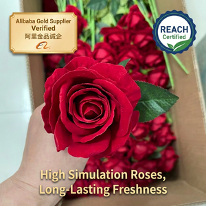Mazzi di fiori di rosa di seta artificiale di san valentino regalo di san valentino vero tocco rosa cespuglio di fiori mazzi per la decorazione di nozze all'ingrosso - Product Image 1