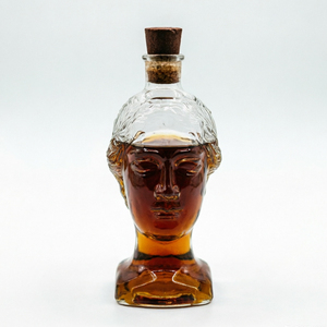 Bouteille de whisky, spiritueux, liqueur ou vin transparente réutilisable de 700 ml avec bouchon, design tête de Bouddha personnalisé - Product Image 4