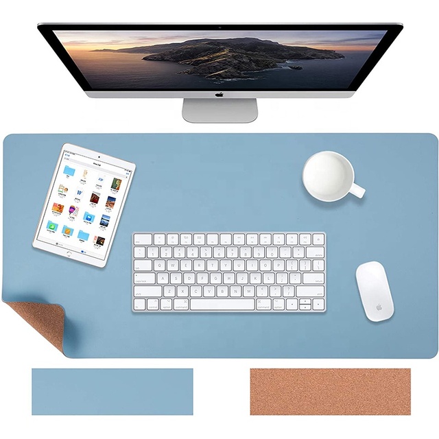 Desk Mats Pvc Cork Leather Mouse Pad New Customized Support PVC Pu Large Size Waterproof Ce Office Stock 1 Pcs/opp Bag KLD00569
