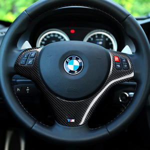 De fibra de carbono etiqueta cubierta de <span class=keywords><strong>volante</strong></span> para <span class=keywords><strong>BMW</strong></span> <span class=keywords><strong>Serie</strong></span> <span class=keywords><strong>3</strong></span> M3 E90 E92 E93 - Product Image 4