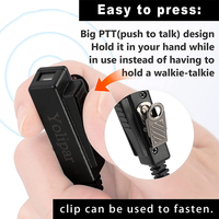 Kit de surveillance d'écouteur UV-5R Baofeng à 2 broches et 2 fils Radio talkie-walkie avec grand micro PTT Casque à tube acoustique