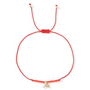 Fait à la main bohème tissé nouvel an rouge bonne chance Bracelet 26 lettres cuivre perle plaqué or laiton matériel Couples <span class=keywords><strong>idée</strong></span> cadeau - Product Image 6