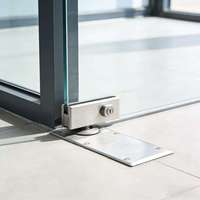 Porte à ressort en aluminium en gros avec verre trempé pour entrée de magasin commercial