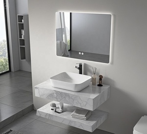 Lavabo de Piedra Natural BOTON STONE, Lavabo de Mármol Pulido de Estilo Moderno, Muebles de Baño de Mármol - Product Image 4