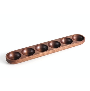 Support de rangement pour 6 œufs en bois massif, style rustique, pour cuisine, garde-manger, bar, fabriqué au Vietnam. - Product Image 1