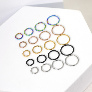 316L Phẫu Thuật Thép Không Gỉ <span class=keywords><strong>Helix</strong></span> Clicker Bản Lề Phân Khúc Mũi Vòng Sụn Hoop Bông Tai 6/8/10/12Mm Cho Trẻ Em - Product Image 6