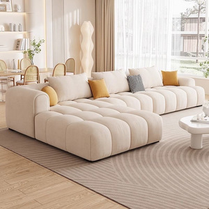 Bộ ghế sofa chữ L cao cấp, mềm mại, kiểu mô-đun, phong cách hiện đại sang trọng, chất liệu nhung, dành cho phòng khách gia đình. - Product Image 6