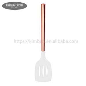 Hot Selling Silicone <strong>Kitchen</strong> <strong>Accessories</strong> 5pcs White Nylon <strong>Kitchen</strong> Cooking Utensils Set with Coating <strong>Copper</strong> Handle - Product Image 4