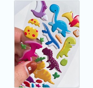 핫 세일 도매 사용자 정의 크기 PVC 비 독성 3D 동물 다이 컷 모양 푹신한 스티커 방수 만화 스티커 - Product Image 6