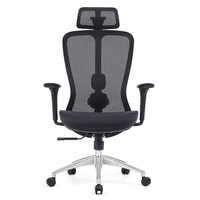 Chaise de bureau ergonomique pivotante en maille avec support lombaire réglable, idéale pour les salles de conférence modernes et les jeux sur ordinateur, en aluminium