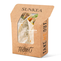 Taille personnalisée et impression Boîte à nourriture pliable en papier kraft blanc pour sandwich taco tortilla avec fenêtre transparente