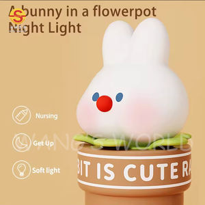 <span class=keywords><strong>Lampe</strong></span> de table de nuit LED rechargeable lapin mignon Port USB <span class=keywords><strong>à</strong></span> commande tactile moderne petite taille pour les décorations de noël cadeaux bébés - Product Image 2