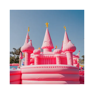 Thương mại bền <span class=keywords><strong>PVC</strong></span> <span class=keywords><strong>Inflatable</strong></span> Bounce House & trượt Combo trong màu hồng cho trẻ em - Product Image 5