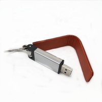 Clé USB 2.0 en cuir PU personnalisée OEM, nouveau cadeau promotionnel d'entreprise, emballée, 16 Go/32 Go/64 Go, pour la vente en gros