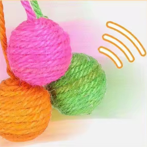 Wholesale Funny Hangable Sisal Ball Set Colorful Ball Cat Toy <b>Bite</b>-resistant Cat Sounds Teasing Cats Hanging Ball Toy - Product Image 5