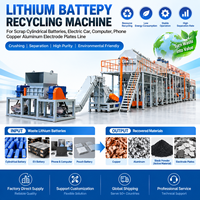 Machine de recyclage de batteries au lithium pour la récupération de plaques d'électrodes cylindriques en cuivre et aluminium provenant de voitures électriques, ordinateurs et téléphones
